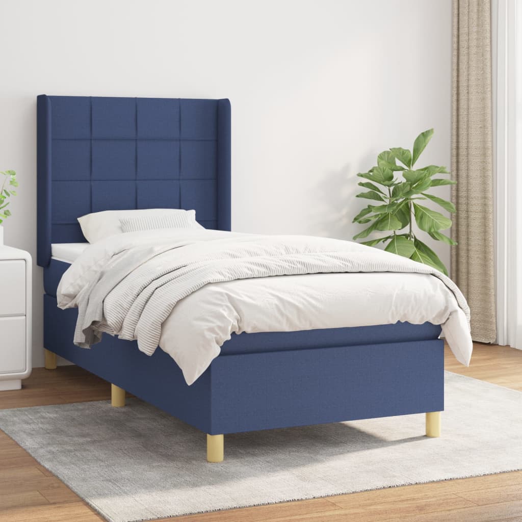 Boxspring met matras stof blauw 80x200 cm is nu te koop bij PeponiXL, paradijselijk wonen!