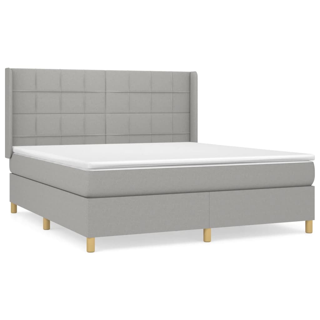 Boxspring met matras stof lichtgrijs 160x200 cm is nu te koop bij PeponiXL, paradijselijk wonen!