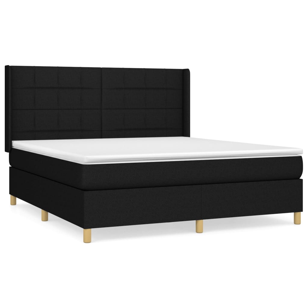 Boxspring met matras stof zwart 160x200 cm is nu te koop bij PeponiXL, paradijselijk wonen!
