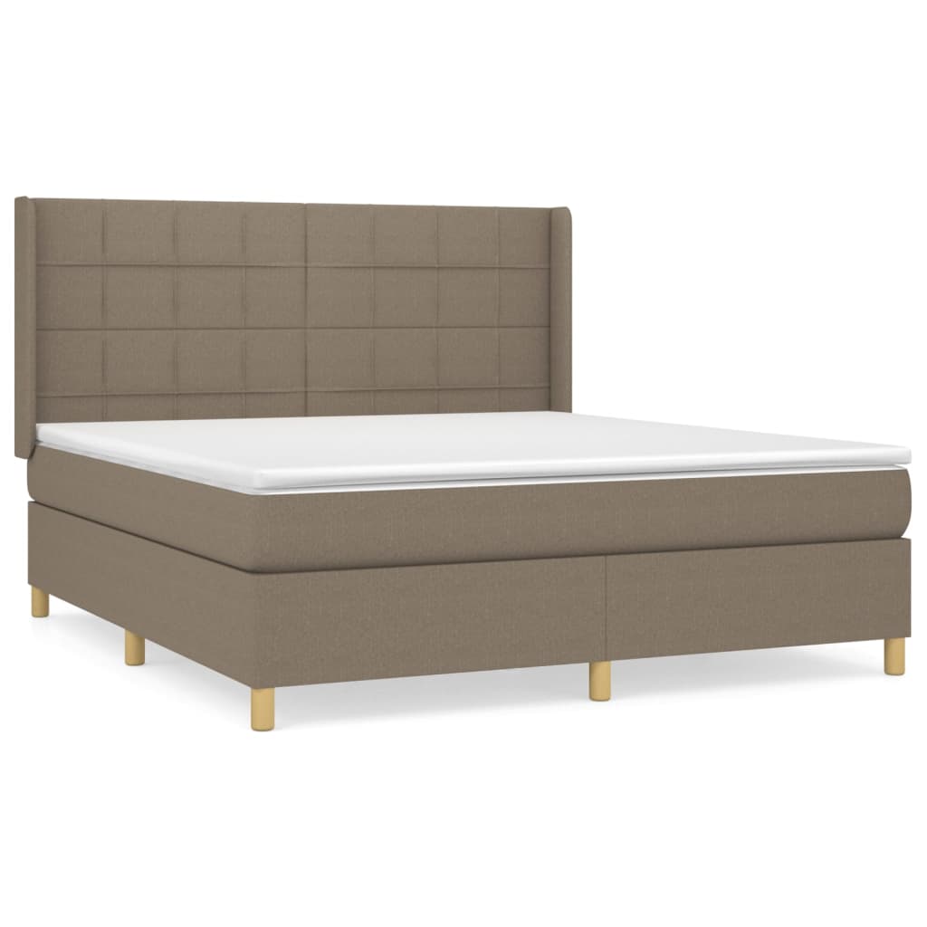 Boxspring met matras stof taupe 180x200 cm is nu te koop bij PeponiXL, paradijselijk wonen!