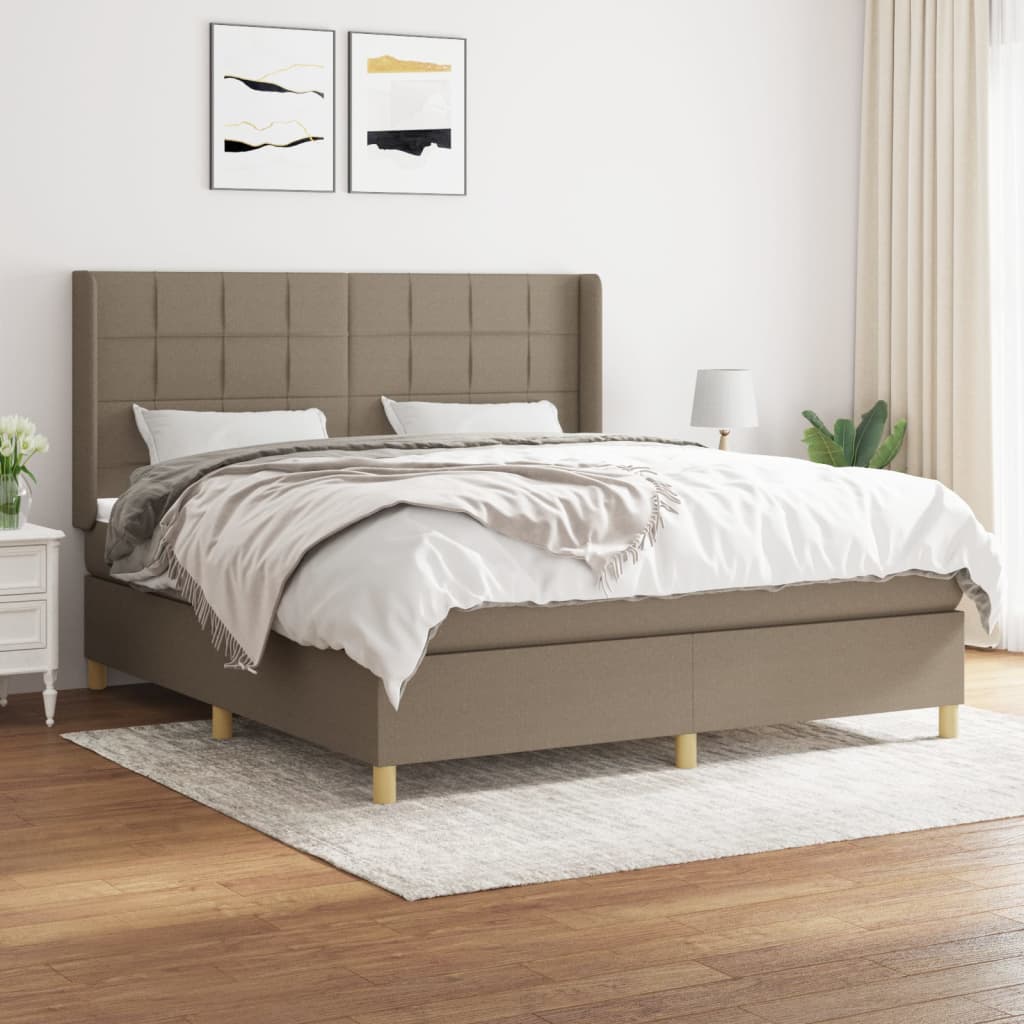 Boxspring met matras stof taupe 180x200 cm is nu te koop bij PeponiXL, paradijselijk wonen!