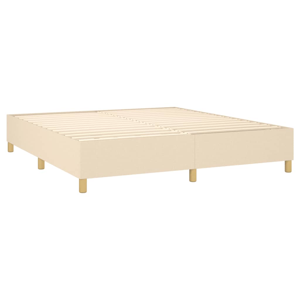 Boxspring met matras stof crèmekleurig 180x200 cm is nu te koop bij PeponiXL, paradijselijk wonen!