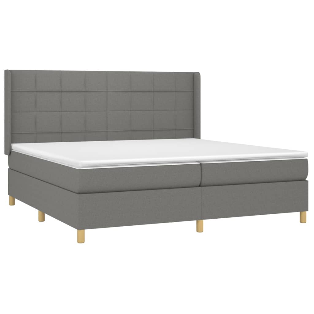 Boxspring met matras stof donkergrijs 200x200 cm is nu te koop bij PeponiXL, paradijselijk wonen!