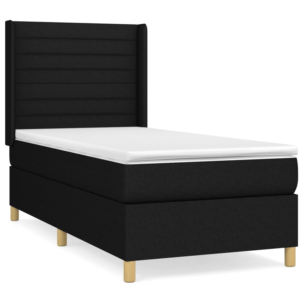 Boxspring met matras stof zwart 80x200 cm is nu te koop bij PeponiXL, paradijselijk wonen!