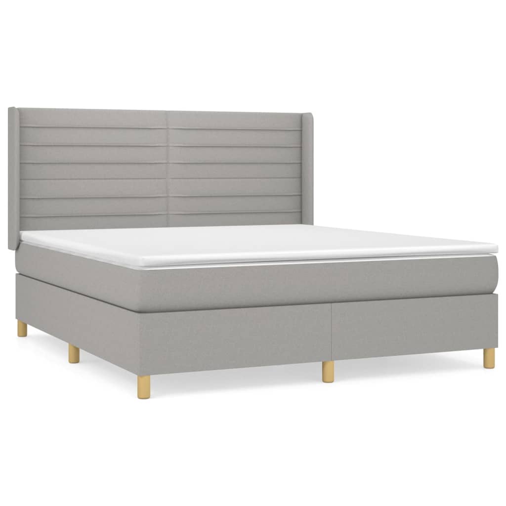 Boxspring met matras stof lichtgrijs 160x200 cm is nu te koop bij PeponiXL, paradijselijk wonen!