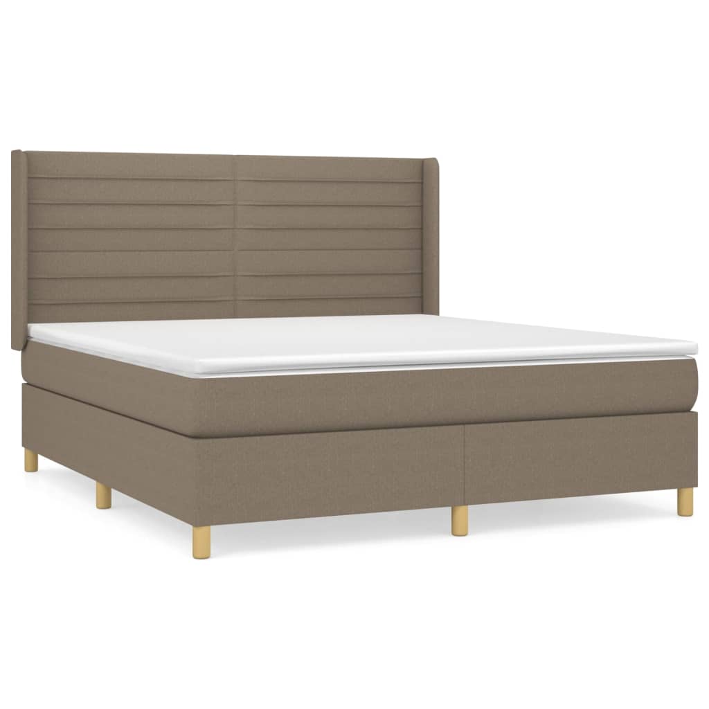Boxspring met matras stof taupe 180x200 cm is nu te koop bij PeponiXL, paradijselijk wonen!