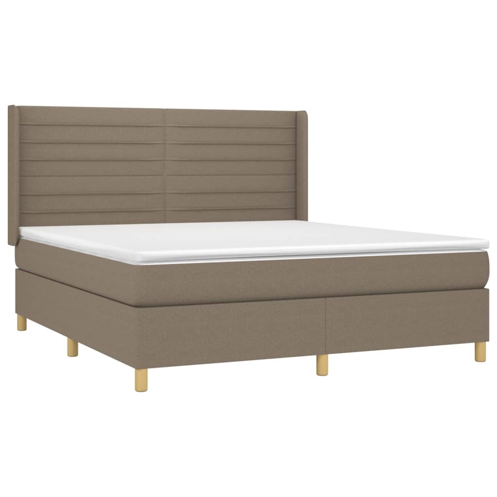 Boxspring met matras stof taupe 180x200 cm is nu te koop bij PeponiXL, paradijselijk wonen!