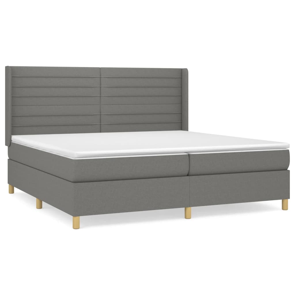 Boxspring met matras stof donkergrijs 200x200 cm is nu te koop bij PeponiXL, paradijselijk wonen!
