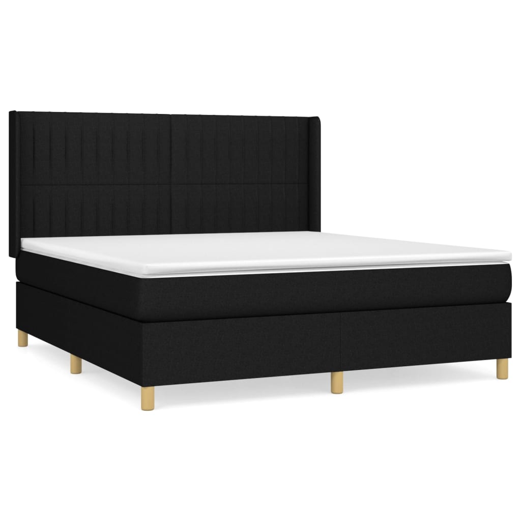 Boxspring met matras stof zwart 160x200 cm is nu te koop bij PeponiXL, paradijselijk wonen!