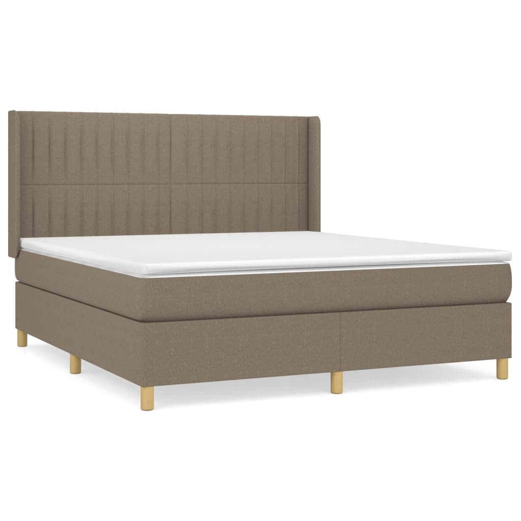 Boxspring met matras stof taupe 180x200 cm is nu te koop bij PeponiXL, paradijselijk wonen!