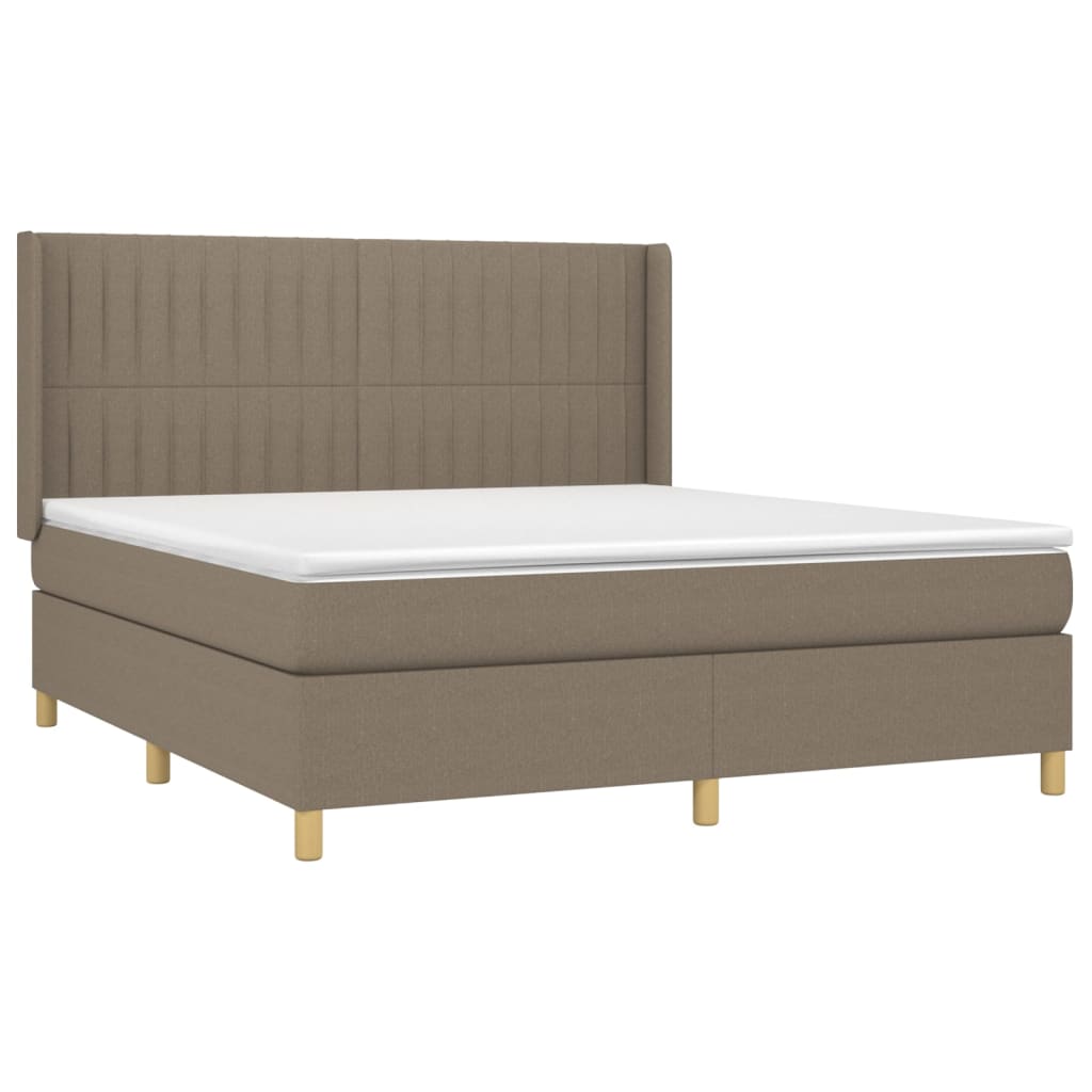 Boxspring met matras stof taupe 180x200 cm is nu te koop bij PeponiXL, paradijselijk wonen!