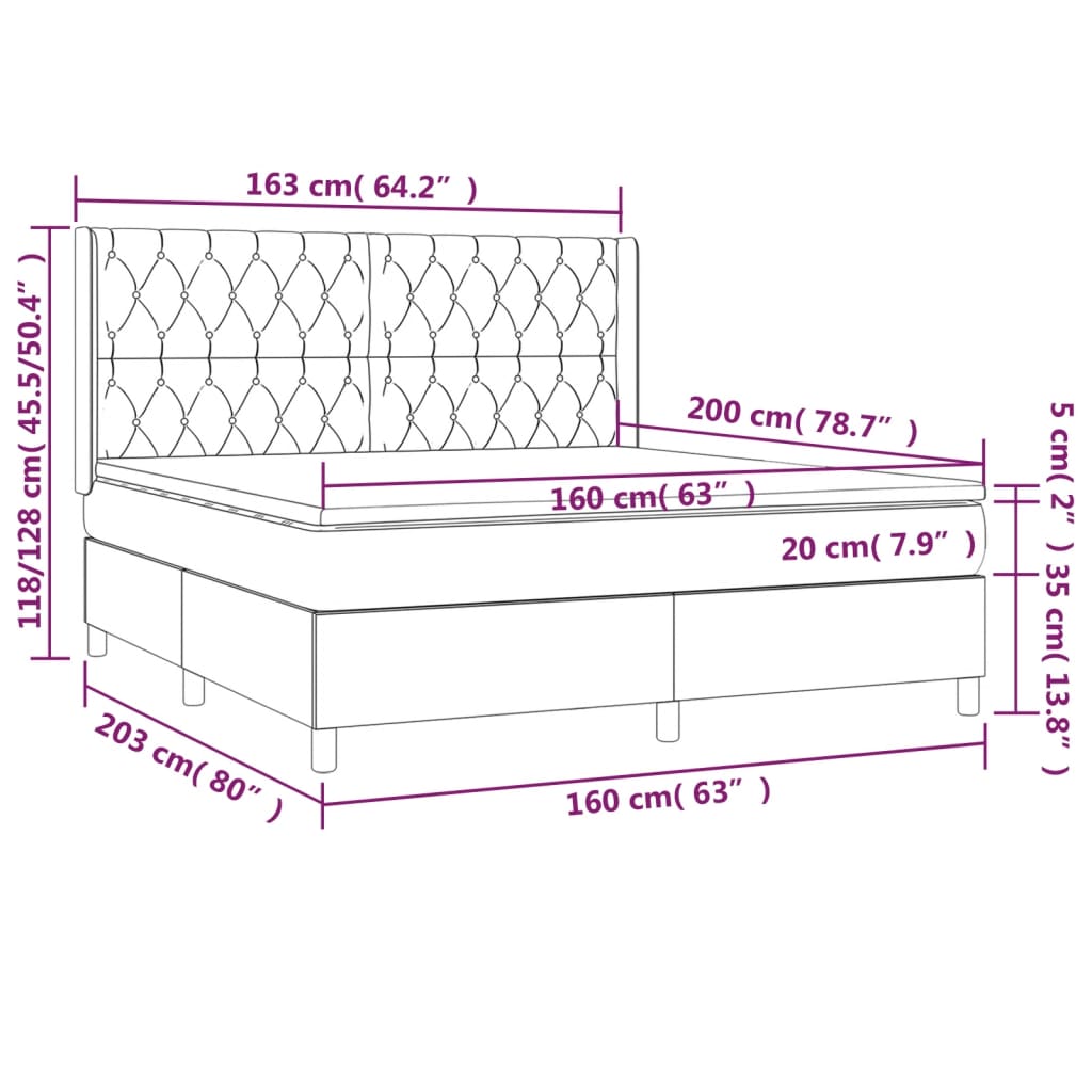 Boxspring met matras stof lichtgrijs 160x200 cm is nu te koop bij PeponiXL, paradijselijk wonen!