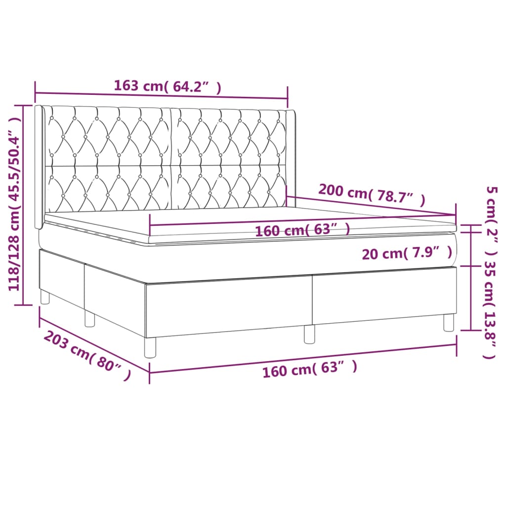 Boxspring met matras stof zwart 160x200 cm is nu te koop bij PeponiXL, paradijselijk wonen!