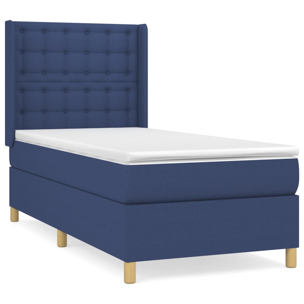 Boxspring met matras stof blauw 80x200 cm is nu te koop bij PeponiXL, paradijselijk wonen!
