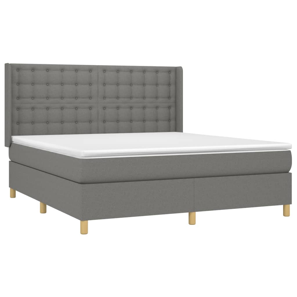 Boxspring met matras stof donkergrijs 180x200 cm is nu te koop bij PeponiXL, paradijselijk wonen!