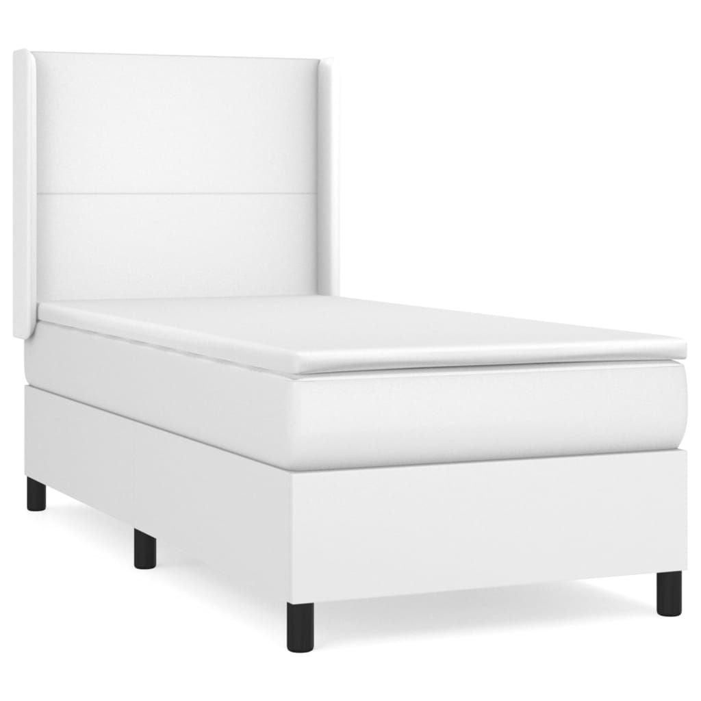 Boxspring met matras kunstleer wit 80x200 cm is nu te koop bij PeponiXL, paradijselijk wonen!