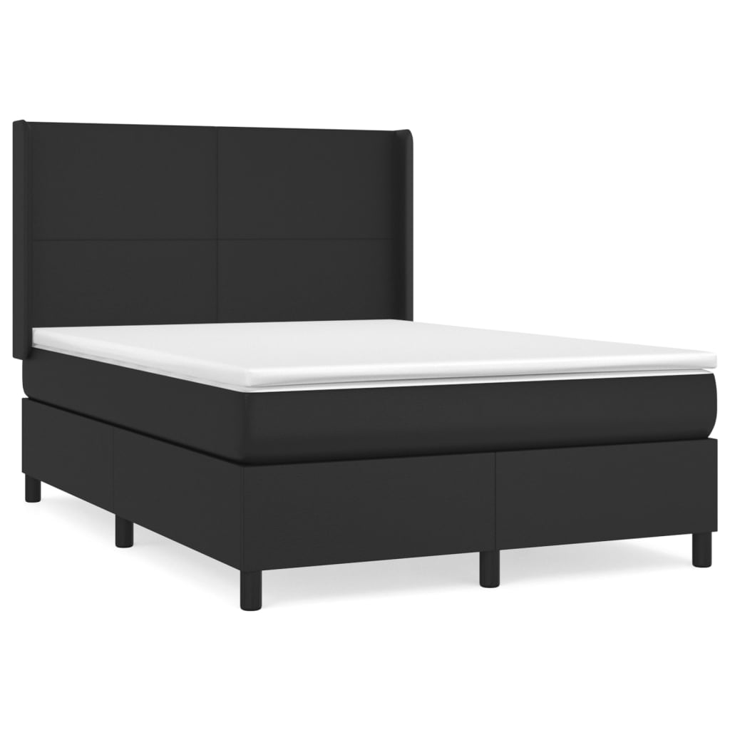 Boxspring met matras kunstleer zwart 140x200 cm is nu te koop bij PeponiXL, paradijselijk wonen!