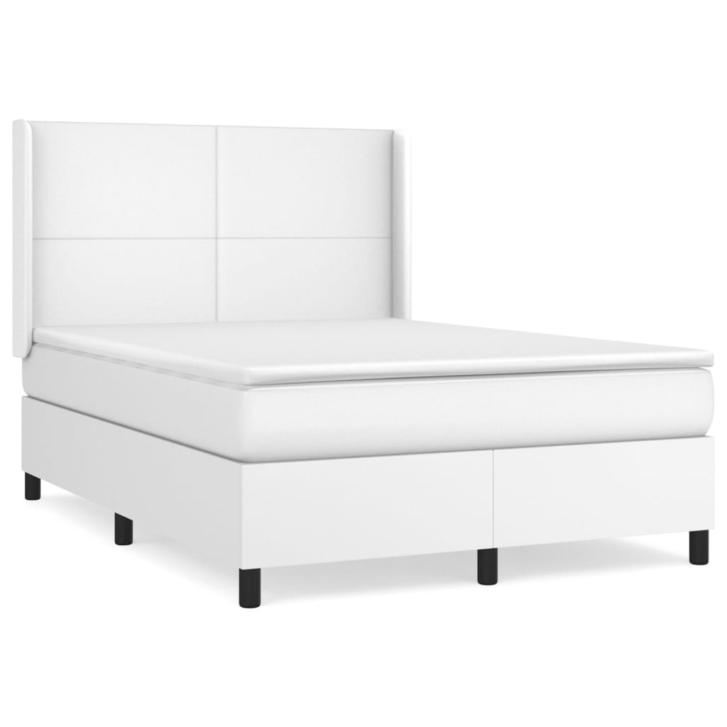 Boxspring met matras kunstleer wit 140x200 cm is nu te koop bij PeponiXL, paradijselijk wonen!
