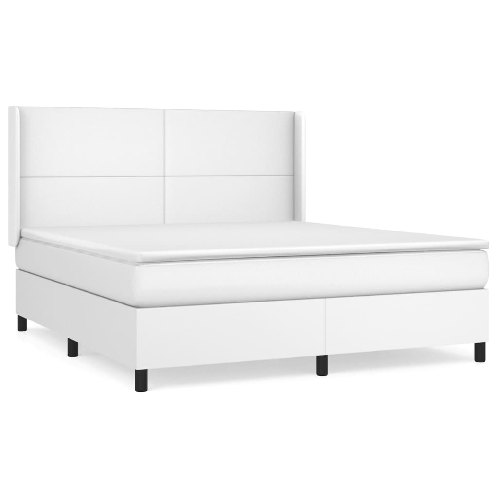 Boxspring met matras kunstleer wit 160x200 cm is nu te koop bij PeponiXL, paradijselijk wonen!