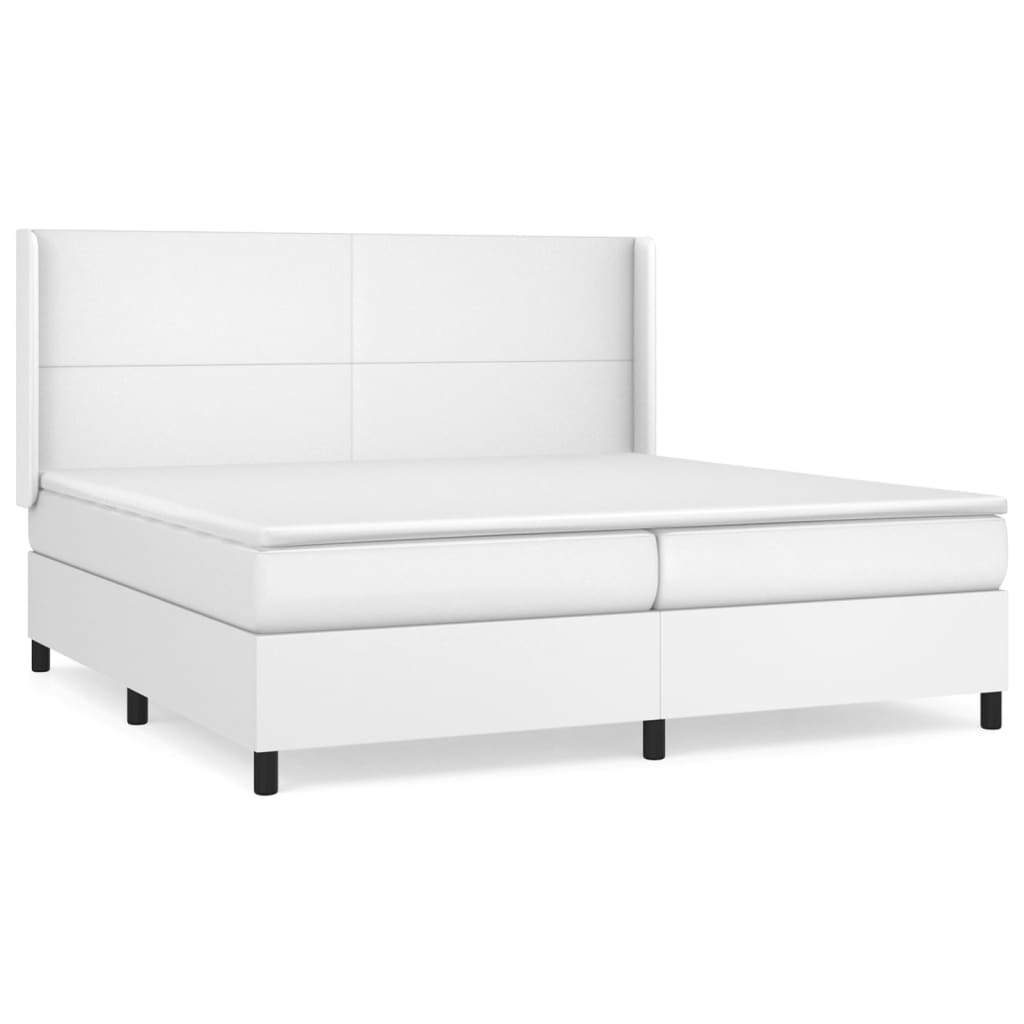 Boxspring met matras kunstleer wit 200x200 cm is nu te koop bij PeponiXL, paradijselijk wonen!