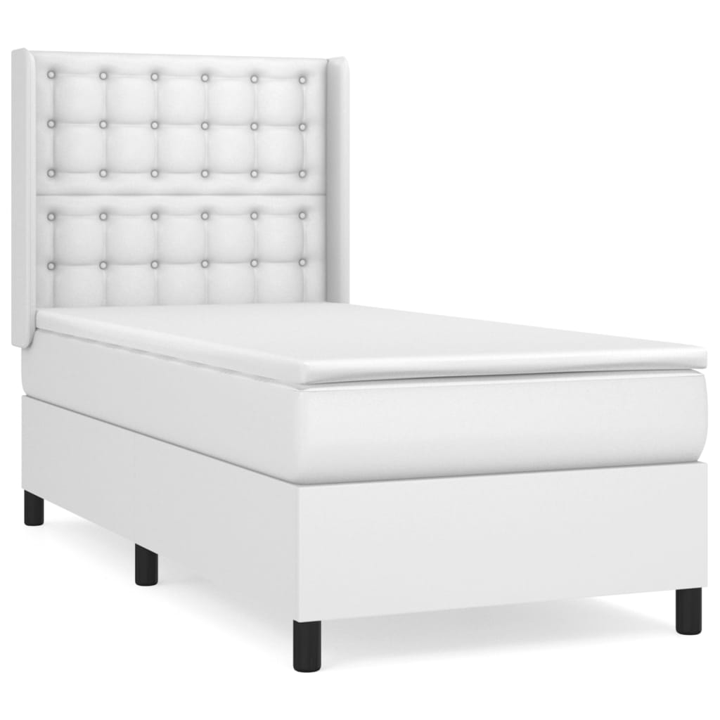 Boxspring met matras kunstleer wit 80x200 cm is nu te koop bij PeponiXL, paradijselijk wonen!