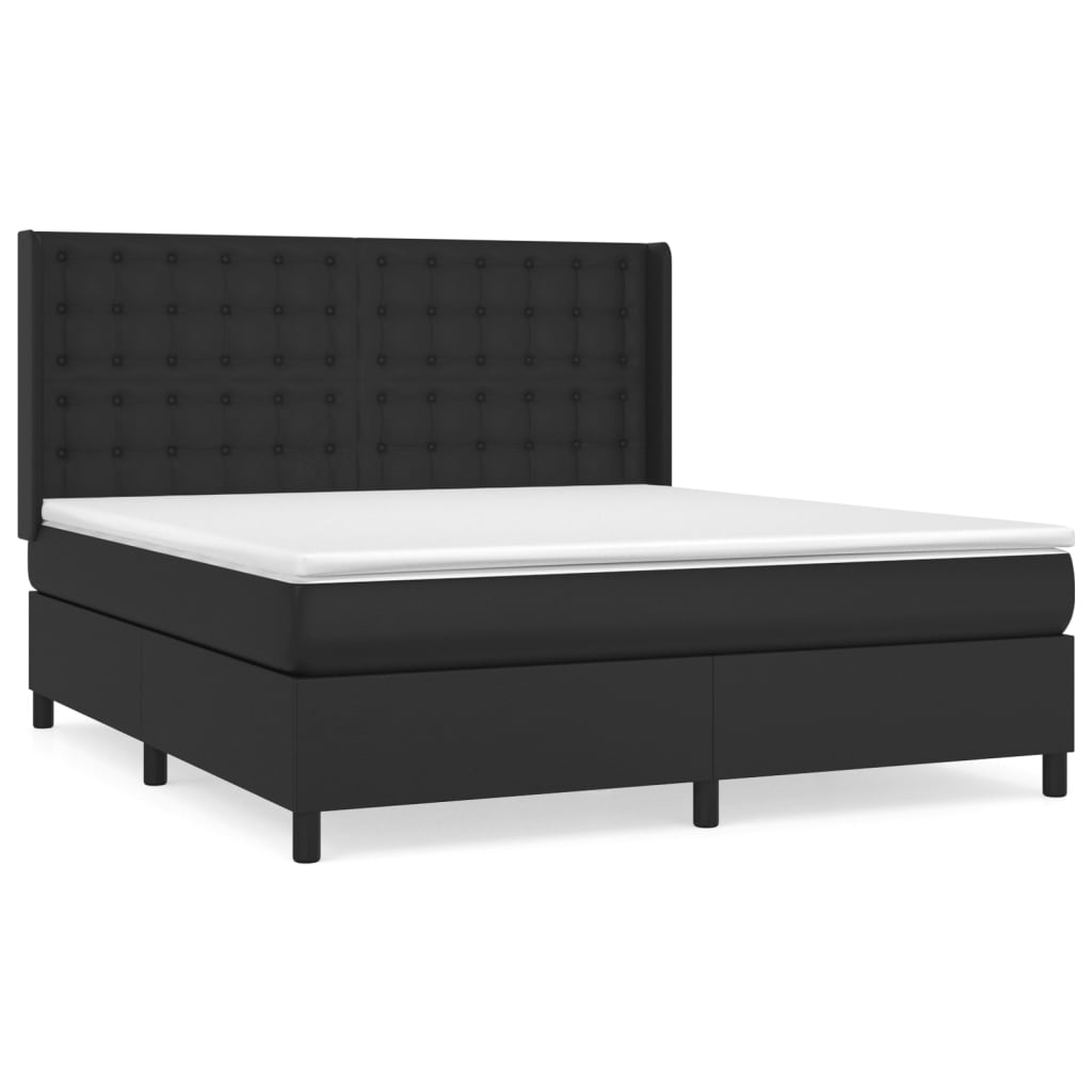 Boxspring met matras kunstleer zwart 180x200 cm is nu te koop bij PeponiXL, paradijselijk wonen!