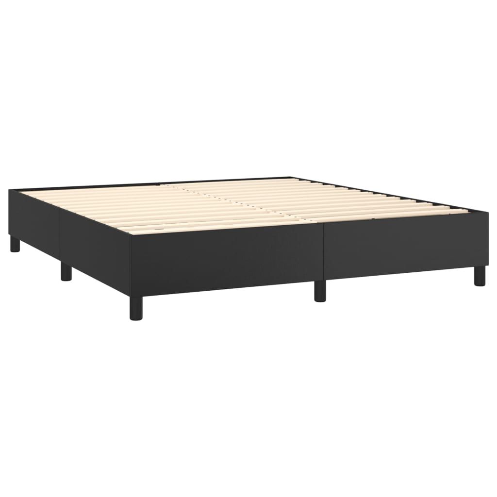 Boxspring met matras kunstleer zwart 180x200 cm is nu te koop bij PeponiXL, paradijselijk wonen!