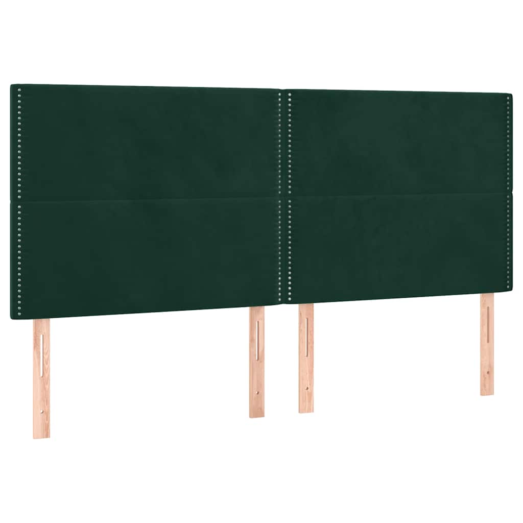 Boxspring met matras fluweel donkergroen 180x200 cm
