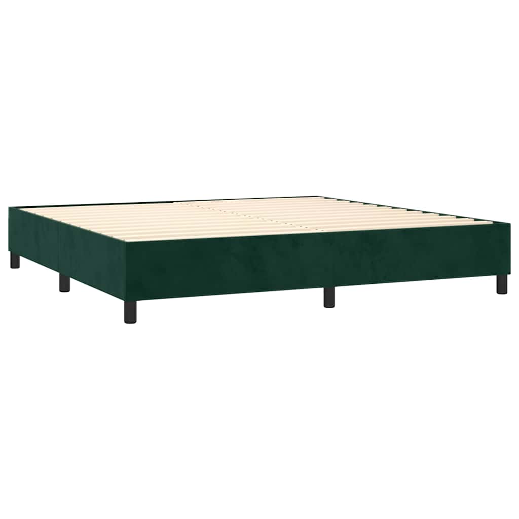 Boxspring met matras fluweel donkergroen 200x200 cm