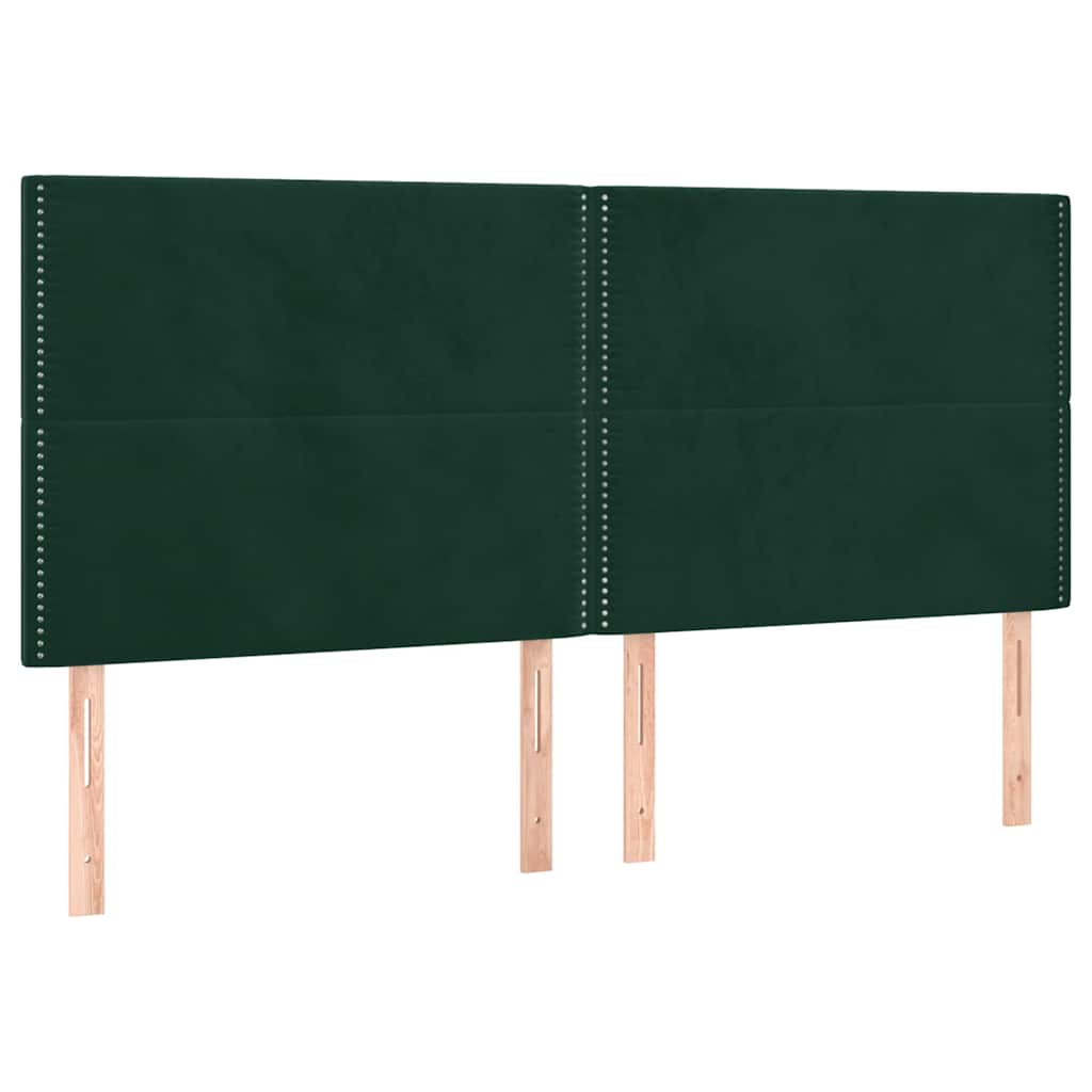 Boxspring met matras fluweel donkergroen 200x200 cm