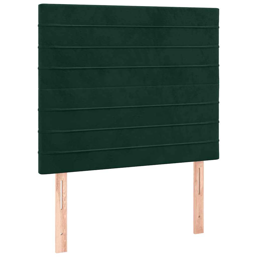 Boxspring met matras fluweel donkergroen 90x190 cm