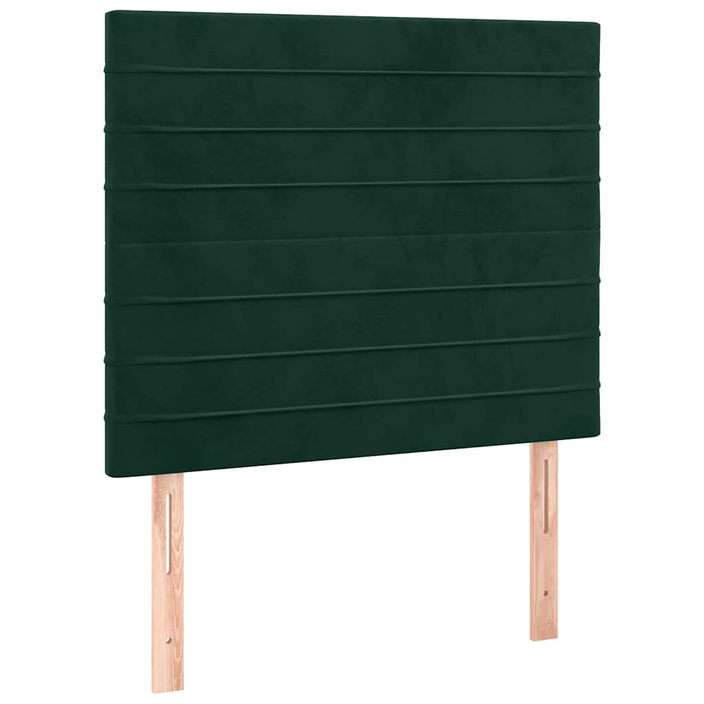 Boxspring met matras fluweel donkergroen 90x200 cm