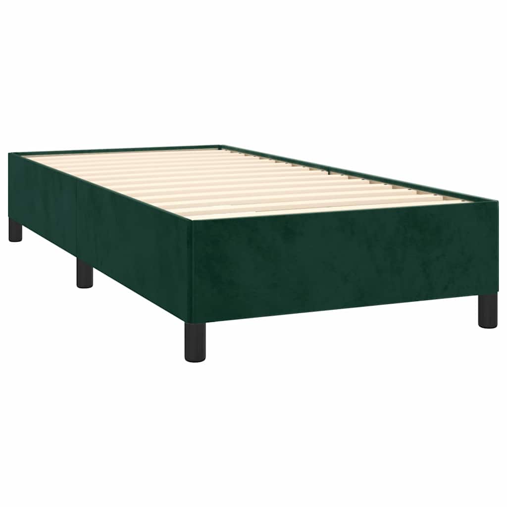 Boxspring met matras fluweel donkergroen 100x200 cm