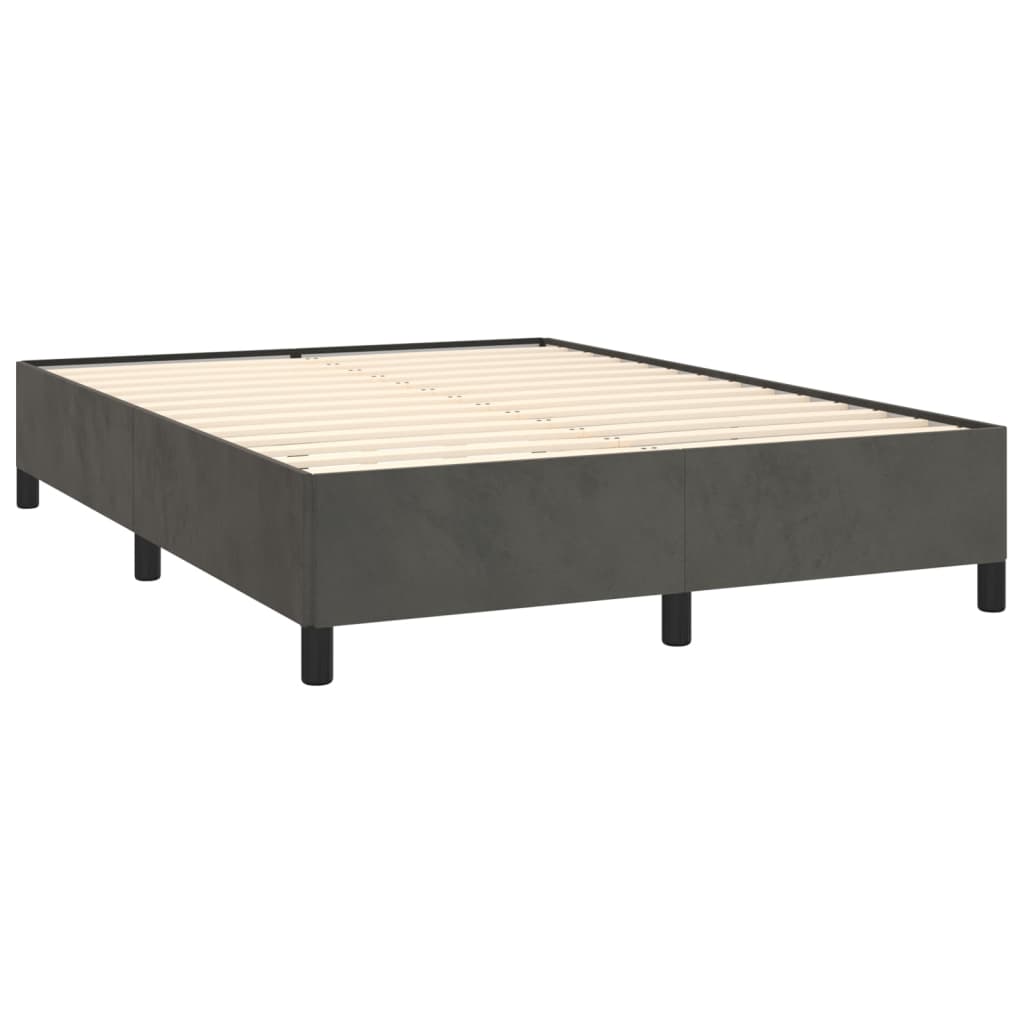 Boxspring met matras fluweel donkergrijs 140x190 cm is nu te koop bij PeponiXL, paradijselijk wonen!
