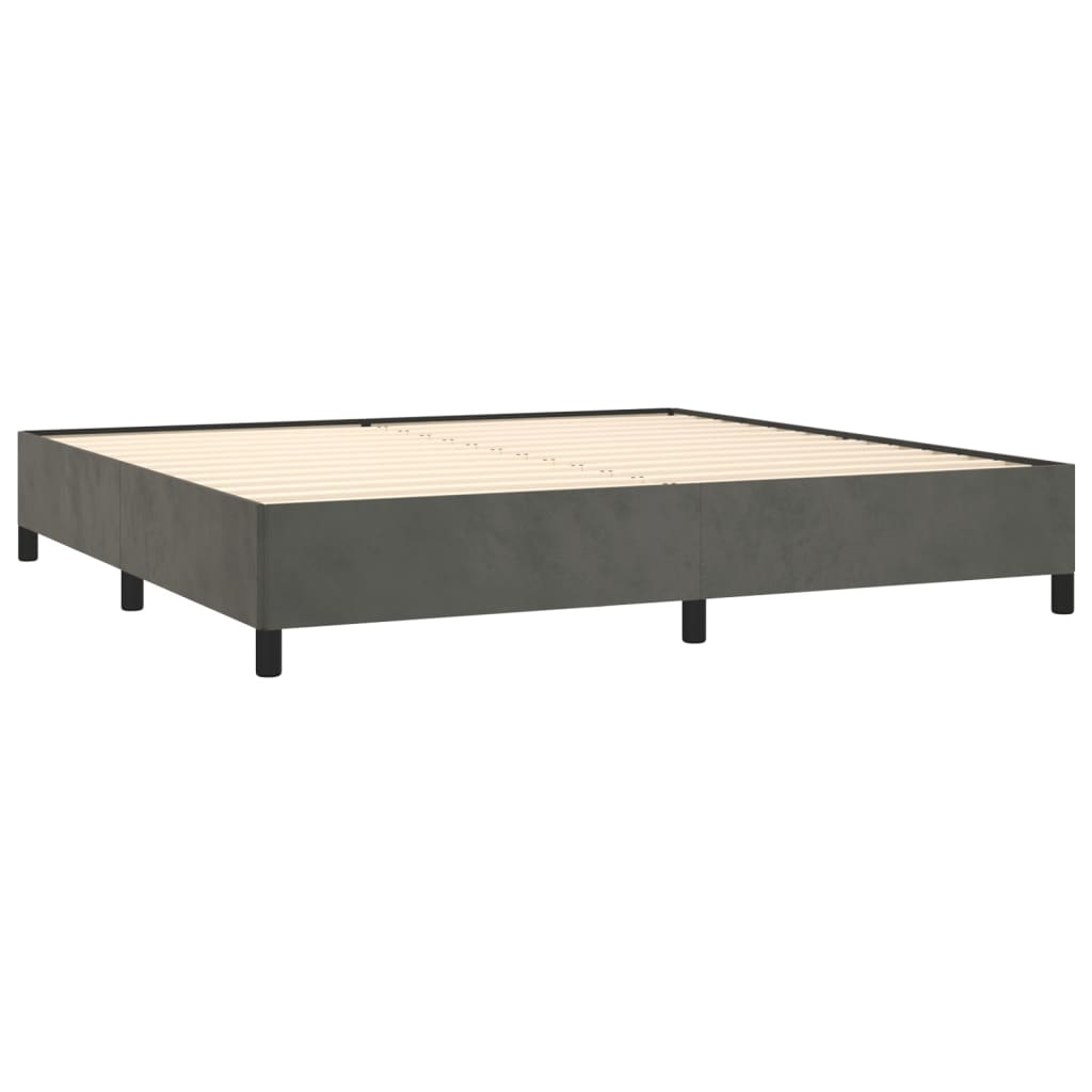 Boxspring met matras fluweel donkergrijs 200x200 cm is nu te koop bij PeponiXL, paradijselijk wonen!