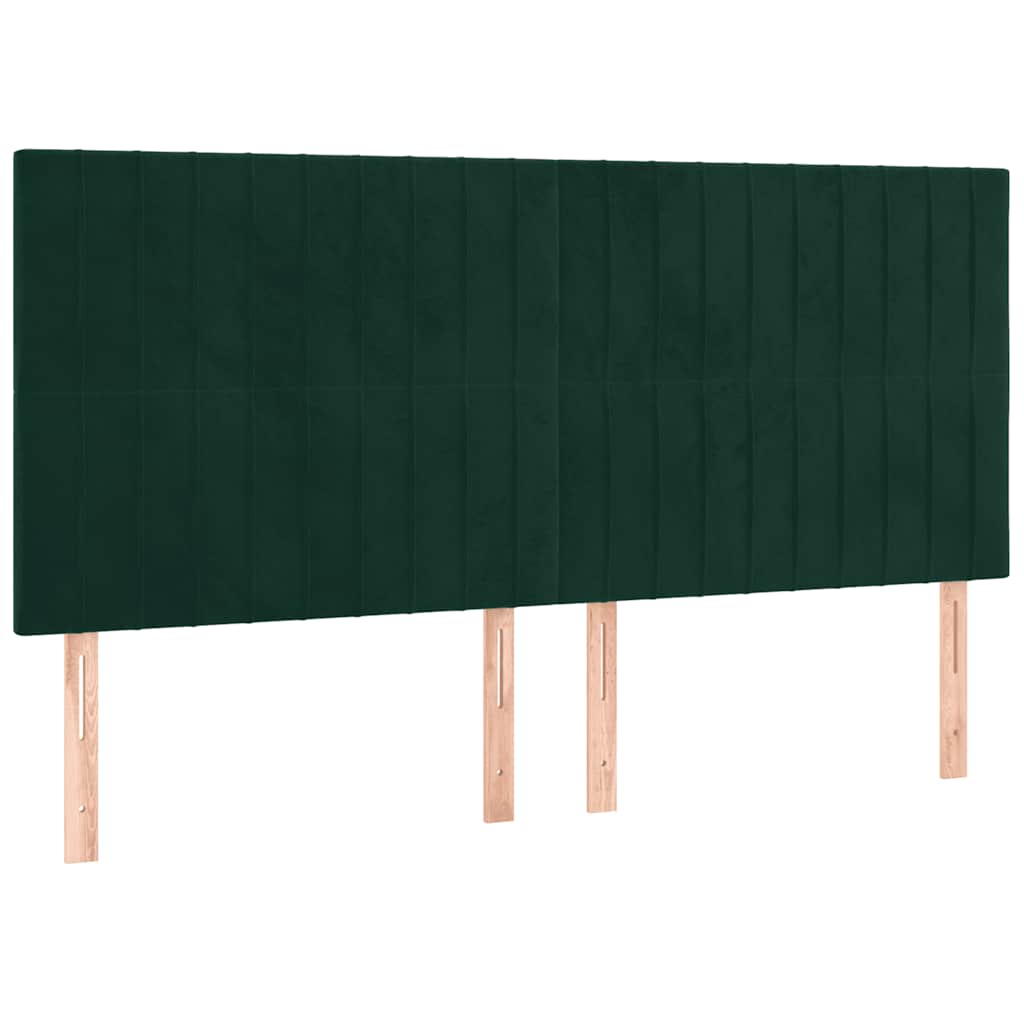 Boxspring met matras fluweel donkergroen 160x200 cm