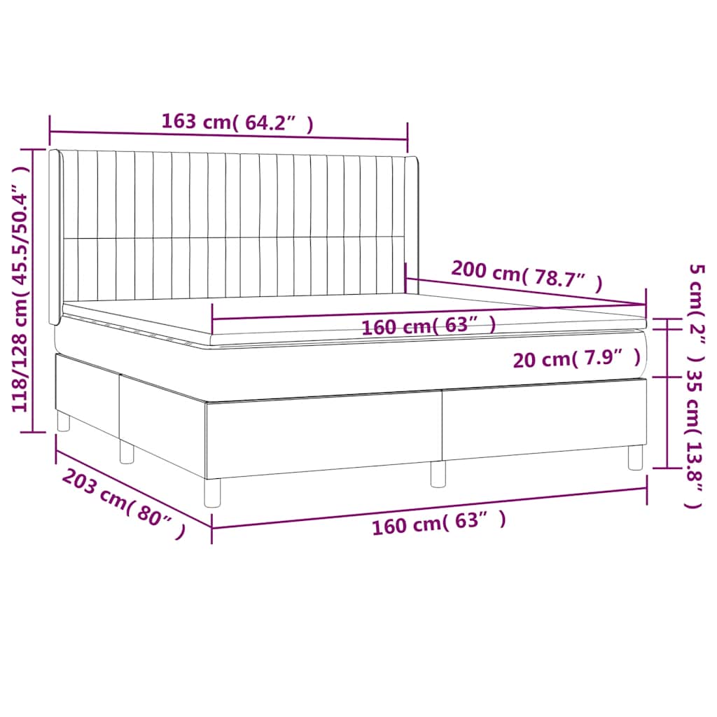Boxspring met matras fluweel donkerblauw 160x200 cm