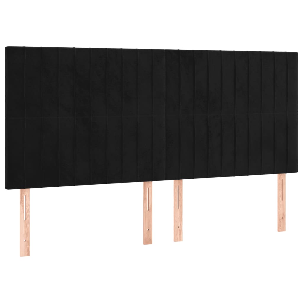 Boxspring met matras fluweel zwart 180x200 cm