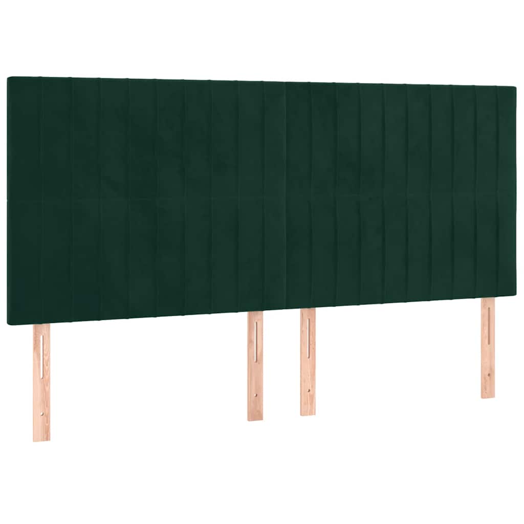 Boxspring met matras fluweel donkergroen 180x200 cm