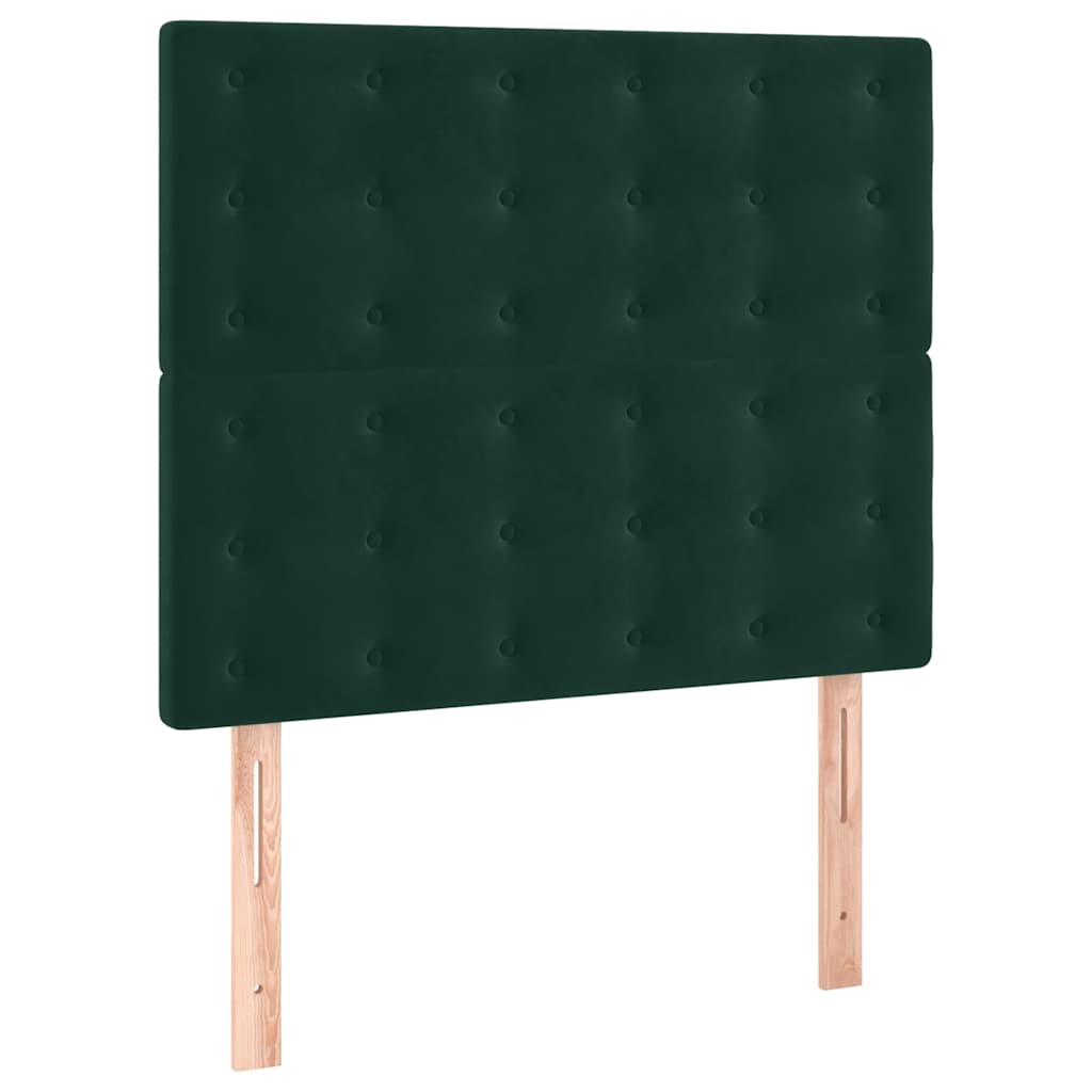 Boxspring met matras fluweel donkergroen 90x190 cm