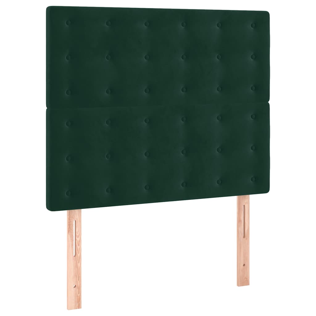 Boxspring met matras fluweel donkergroen 100x200 cm
