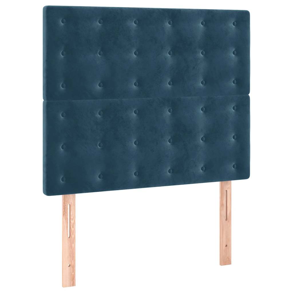 Boxspring met matras fluweel donkerblauw 100x200 cm