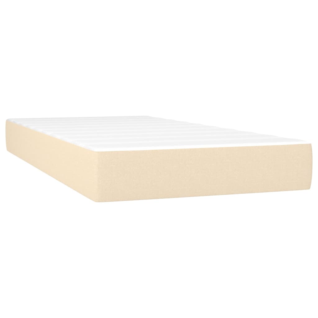 Boxspring met matras en LED stof crèmekleurig 90x190 cm is nu te koop bij PeponiXL, paradijselijk wonen!