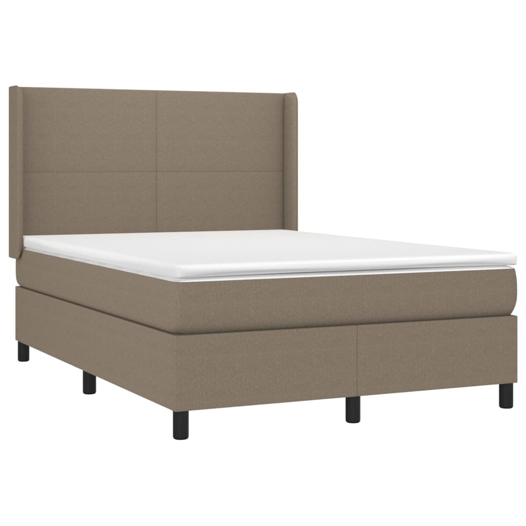 Boxspring met matras en LED stof taupe 140x200 cm is nu te koop bij PeponiXL, paradijselijk wonen!