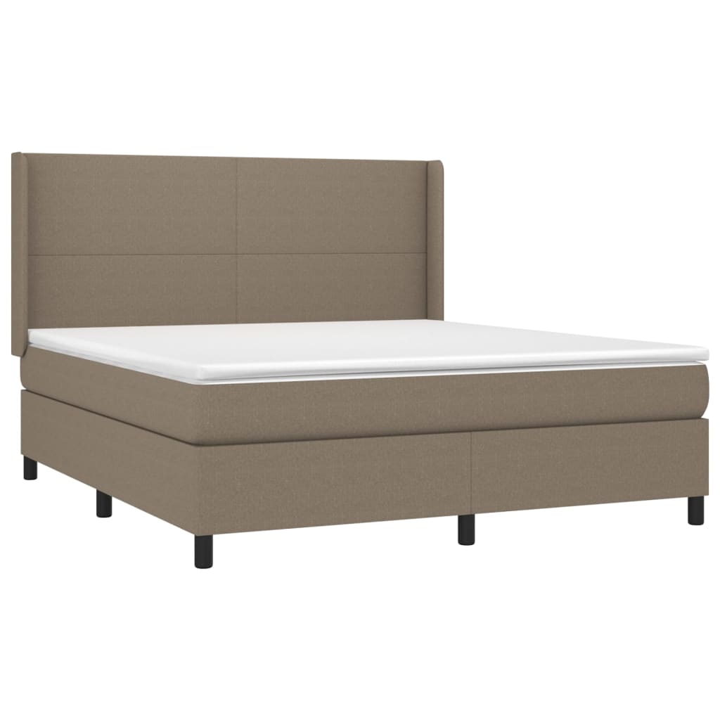 Boxspring met matras en LED stof taupe 180x200 cm is nu te koop bij PeponiXL, paradijselijk wonen!