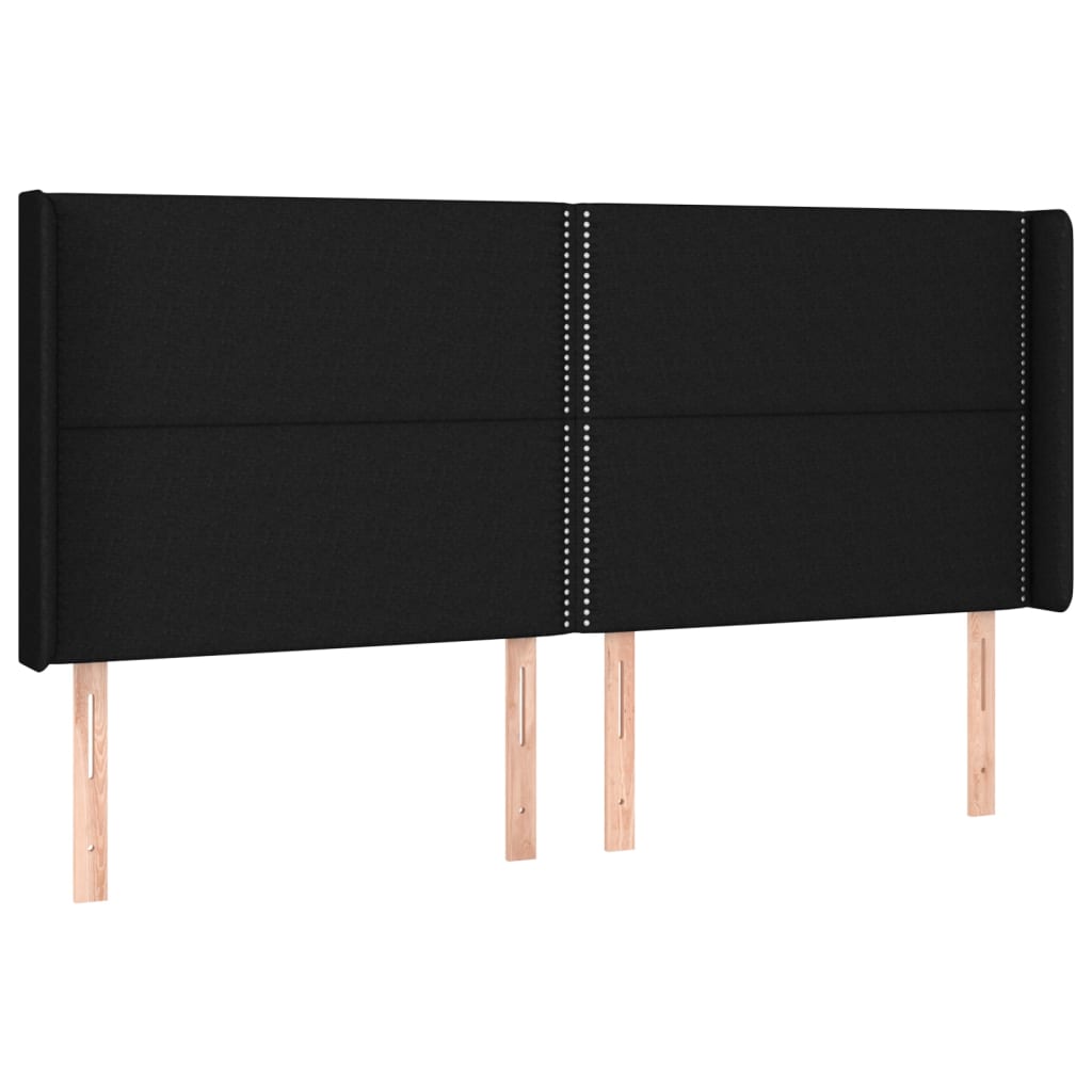 Boxspring met matras en LED stof zwart 160x200 cm is nu te koop bij PeponiXL, paradijselijk wonen!