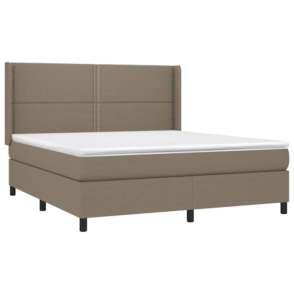 Boxspring met matras en LED stof taupe 180x200 cm is nu te koop bij PeponiXL, paradijselijk wonen!