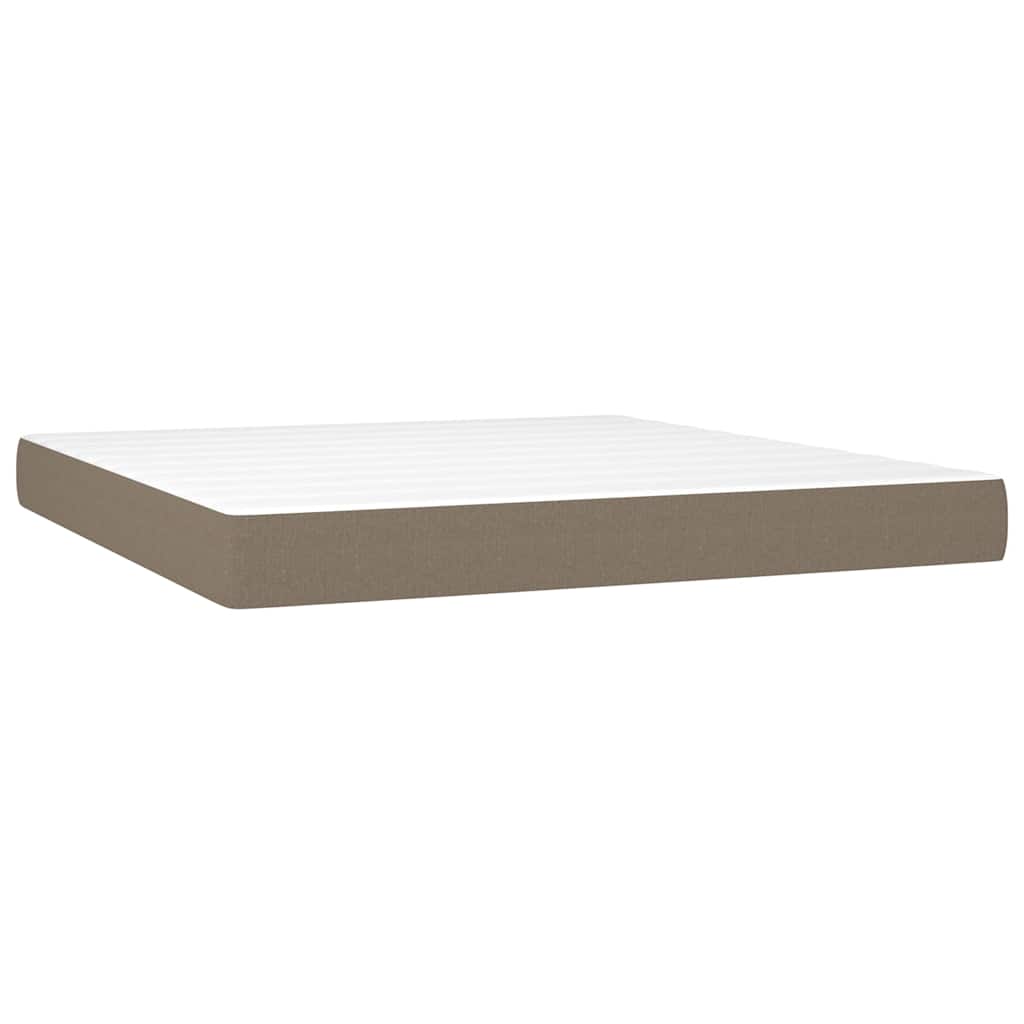 Boxspring met matras en LED stof taupe 180x200 cm is nu te koop bij PeponiXL, paradijselijk wonen!