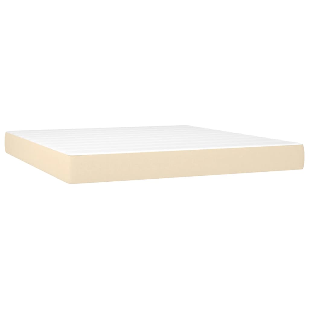 Boxspring met matras en LED stof crèmekleurig 160x200 cm is nu te koop bij PeponiXL, paradijselijk wonen!