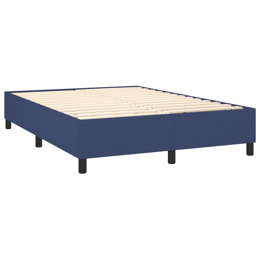 Boxspring met matras en LED stof blauw 140x200 cm is nu te koop bij PeponiXL, paradijselijk wonen!